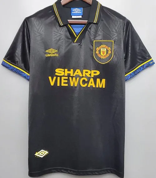 1993-1994 Man Utd Away Black Retro Soccer Jersey