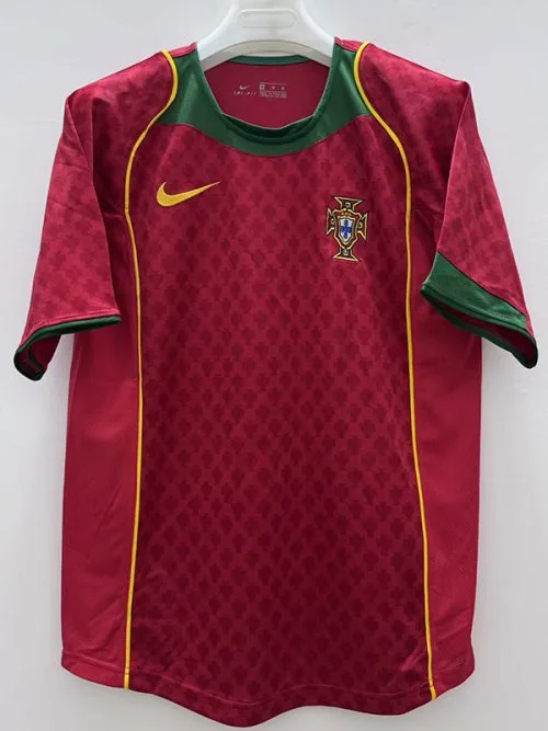 2004 Portugal Home Retro Soccer Jersey