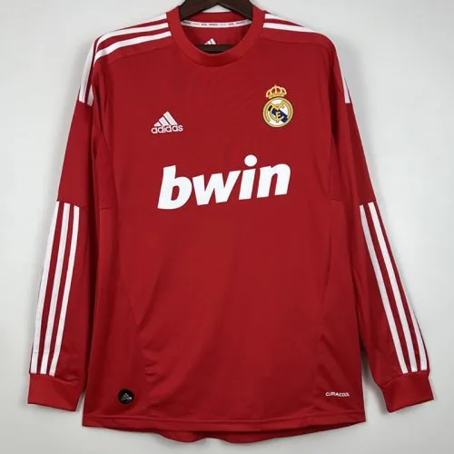 2011-2012 RMA Away Red Long Sleeve Retro Soccer Jersey
