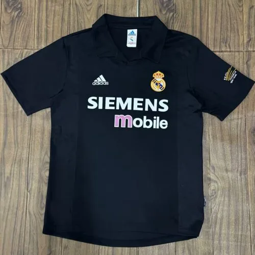 2002-2003 RMA Away Black Retro Soccer Jersey