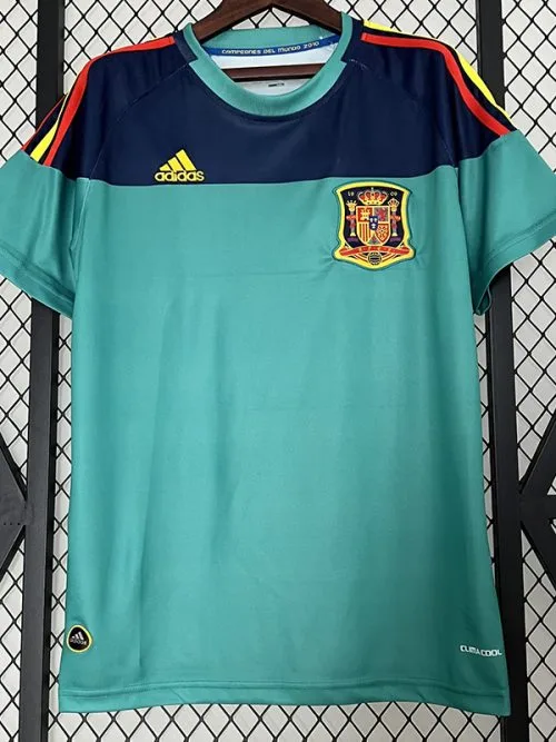 2010 Spain Lake Blue GoalKeeper Retro Soccer Jersey