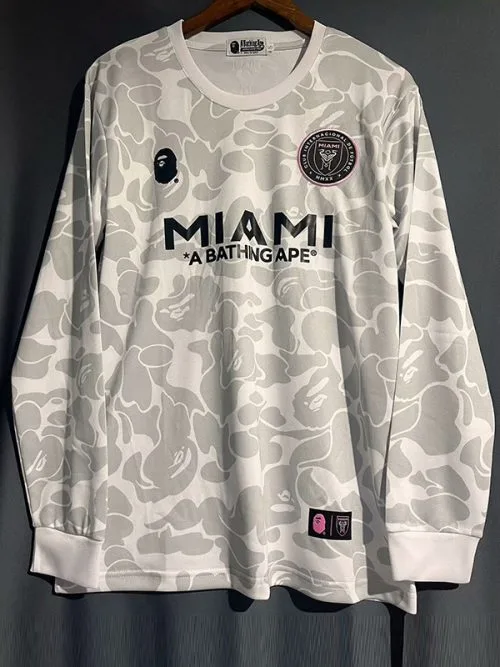 23-24 Inter Miami Grey White Joint Edition Long Sleeve Soccer Jersey
