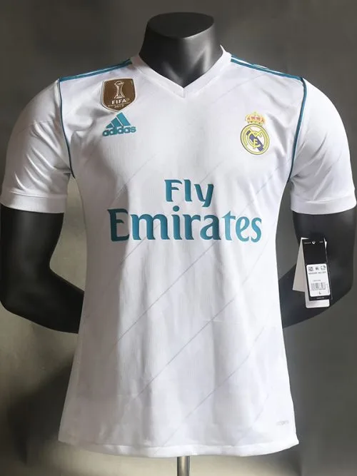 2017-2018 RMA Home Player Version  Retro Soccer Jersey
