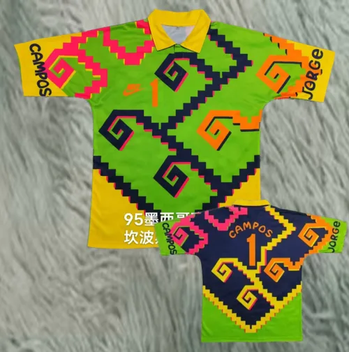 1995 Mexico Green Campos #1 GoalKeeper Retro Soccer Jersey