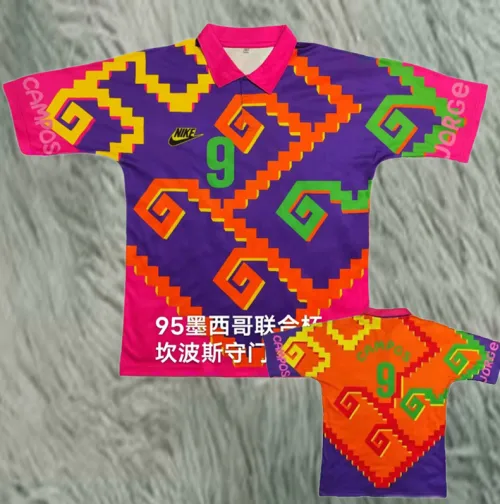 1995 Mexico Purple Campos #9 GoalKeeper Retro Soccer Jersey