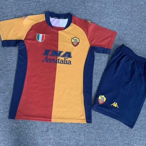 2001-2002 Roma Home Kids Retro Soccer Jersey