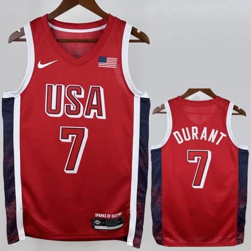 2024 Olympic Game USA DURANT #7 Red Basketball Jersey