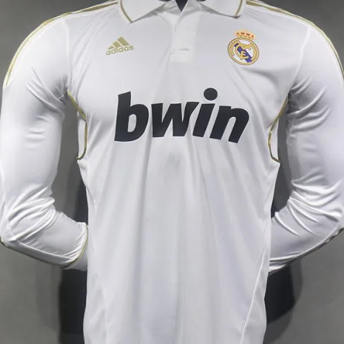 2011-2012 RMA Home Player Version  Long Sleeve Retro  Soccer Jersey