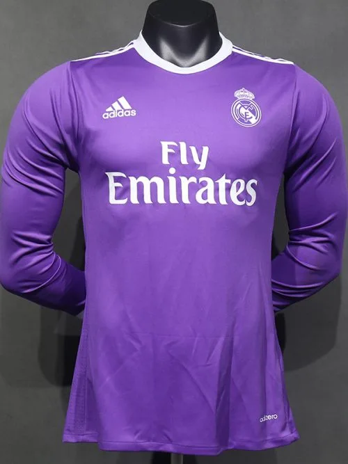 2016-2017 RMA Away Player Version  Long Sleeve Retro Soccer Jersey
