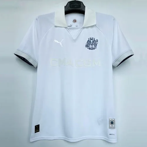 24-25 Marseille White 125th Anniversary Fans Soccer Jersey