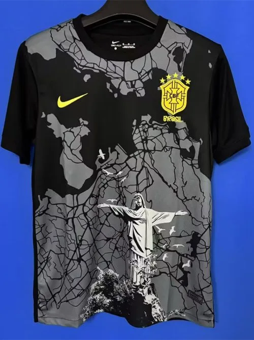 24-25 Brazil Black Grey Special Edition Fans Soccer Jersey