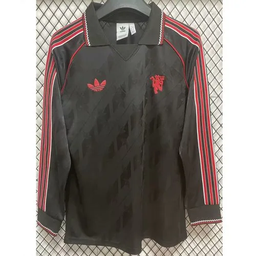24-25 Man Utd Black Special Retro Edition Long Sleeve Soccer Jersey