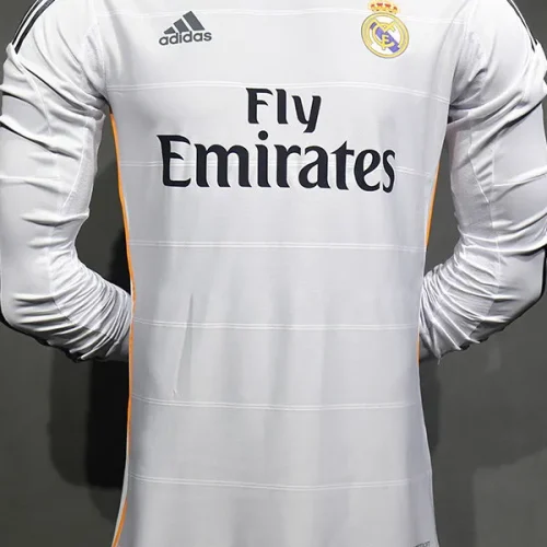 2013-2014 RMA Home Player Version  Long Sleeve Retro Soccer Jersey