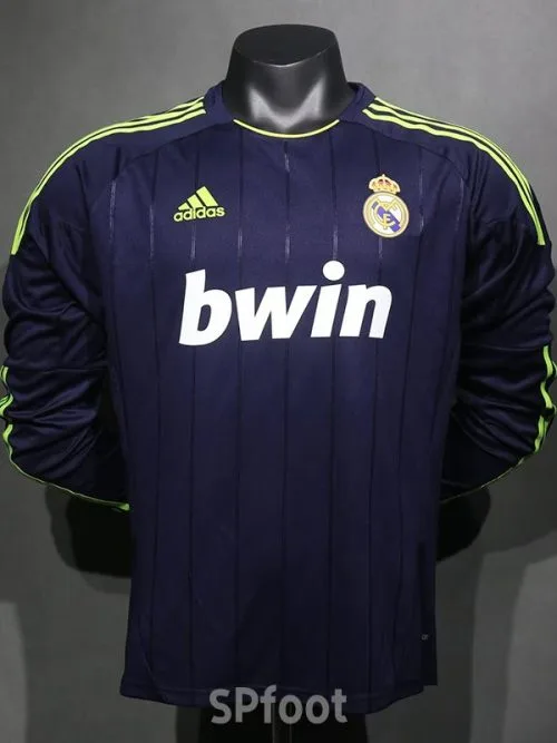 2012-2013 RMA Away Player Version  Long Sleeve Retro Soccer Jersey