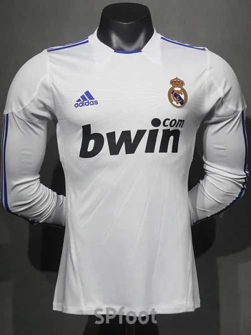 2010-2011 RMA Home Player Version  Long Sleeve Retro Soccer Jersey