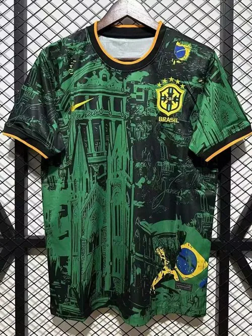 24-25 Brazil Green Black Special Edition Fans Soccer Jersey