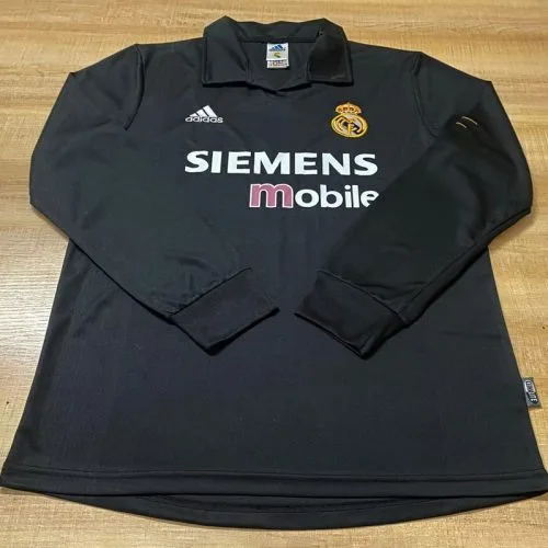 2002-2003 RMA Away Long Sleeve Retro Soccer Jersey