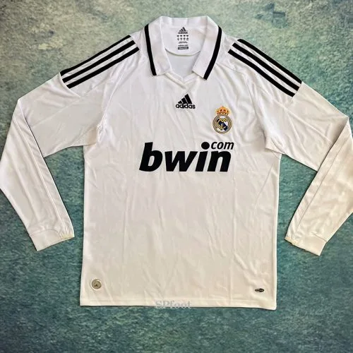 2008-2009 RMA Home Long Sleeve Retro Soccer Jersey