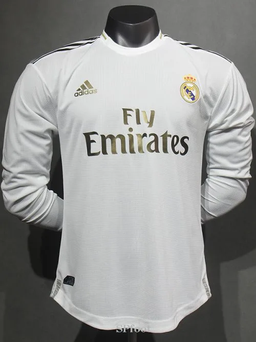 2019-2020 RMA Home Player Version  Long Sleeve Retro Soccer Jersey