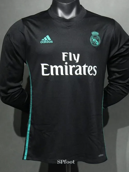 2017-2018 RMA Away Player Version  Long Sleeve Retro Soccer Jersey