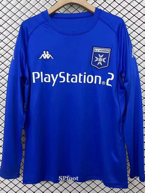 2003-2004 AJ Auxerre Away Long Sleeve Retro Soccer Jersey