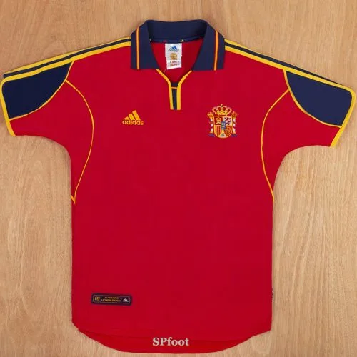 2000 Spain Home Retro Soccer Jersey