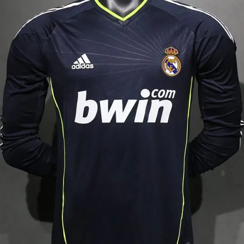 2010-2011 RMA Away Player Version  Long Sleeve Retro Soccer Jersey