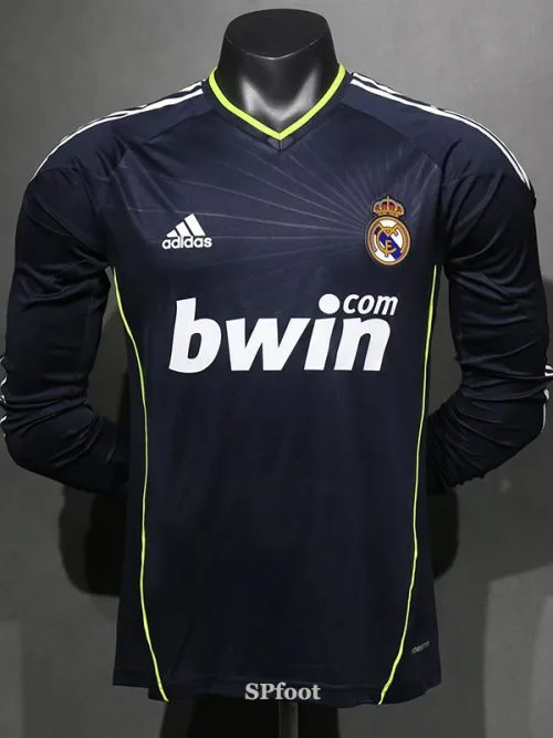 2010-2011 RMA Away Player Version  Long Sleeve Retro Soccer Jersey