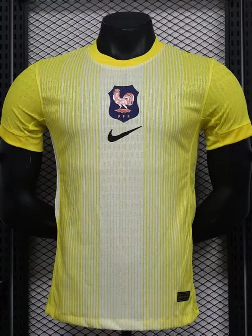 2025 France Yellow Goalkeeper Player Version Soccer Jersey