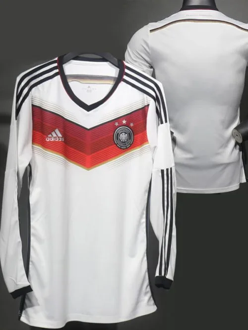 2014 Germany Home Player Version  Long Sleeve Retro Soccer Jersey 3