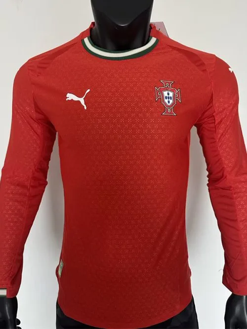 25-26 Portugal Home Long Sleeve Player Version Soccer Jersey