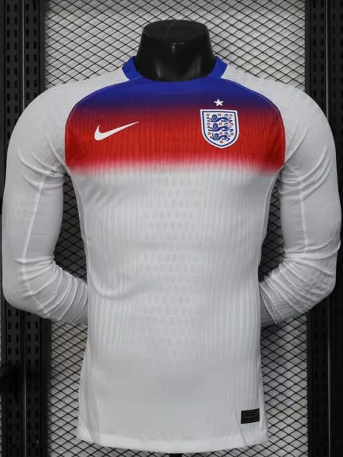 2025 England Home Long Sleeve Player Version Soccer Jersey