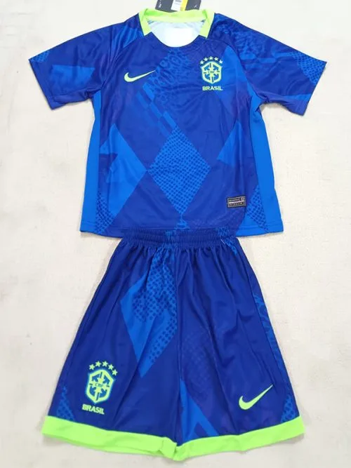 25-26 Brazil Away Kids Soccer Jersey