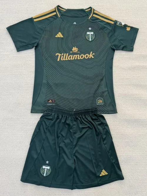 25-26 Portland Timbers Home Kids Soccer Jersey