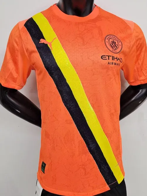 25-26 Man City Orange Goalkeeper Player Version Soccer Jersey