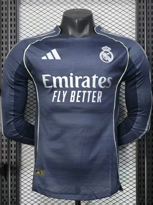 25-26 RMA Away Long Sleeve Player Version Soccer Jersey