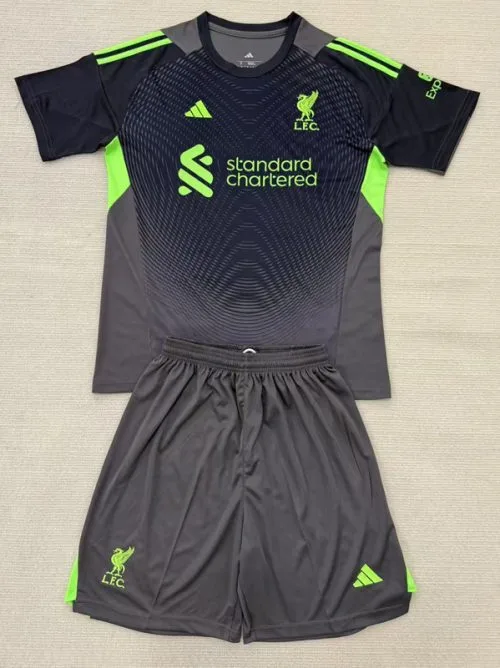 25-26 LIV Black GoalKeeper Kids Soccer Jersey