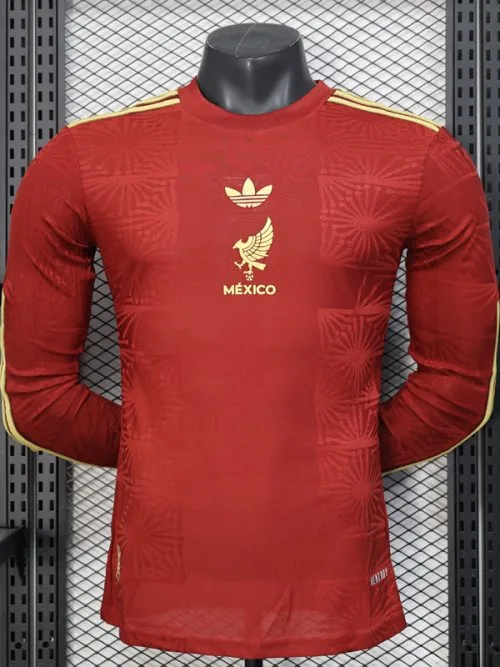25-26 Mexico Gold Cup Red Long Sleeve Player Version Soccer Jersey