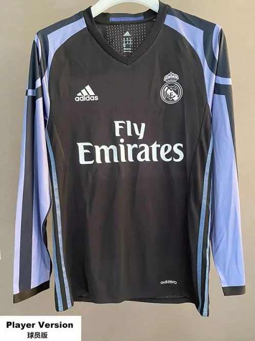 2016-2017 RMA Away Player Version  Long Sleeve Retro Soccer Jersey