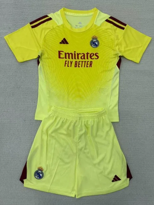25-26 RMA Yellow GoalKeeper Kids Soccer Jersey