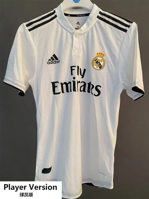 2018-2019 RMA Home Player Version  Retro Soccer Jersey