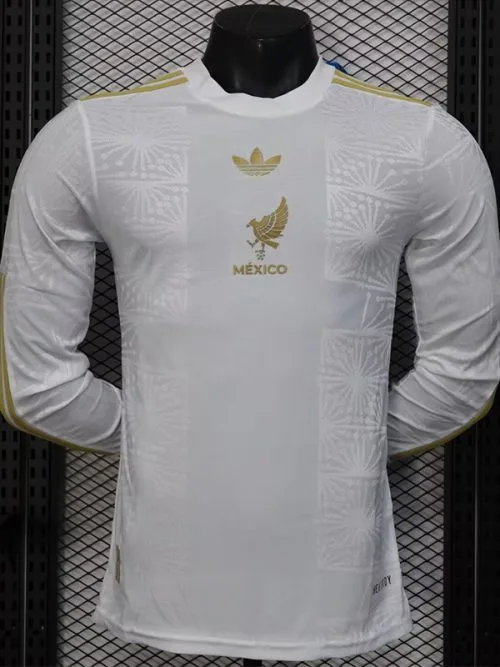 25-26 Mexico Gold Cup White Long Sleeve Player Version Soccer Jersey
