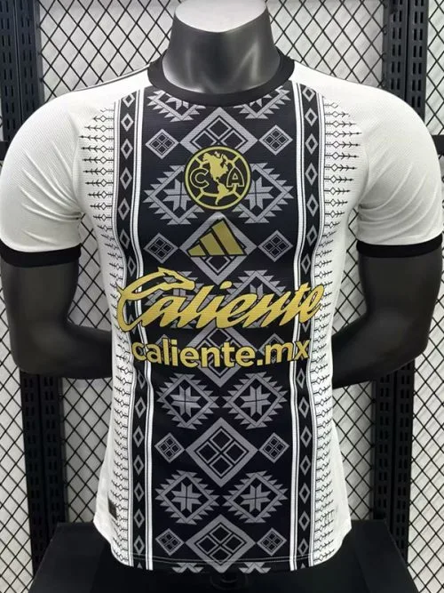 25-26 Club America White Black Player Version Soccer Jersey