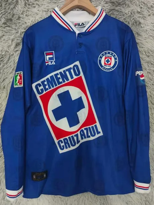 1998-1999 Cruz Azul Home Long Sleeve Retro Soccer Jersey