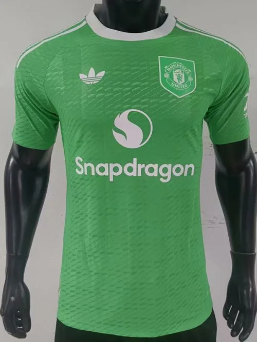 25-26 Man Utd Green Goalkeeper Player Version Soccer Jersey