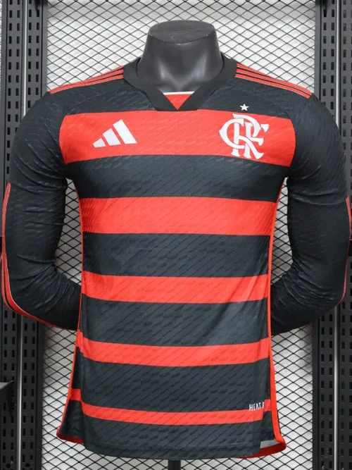 25-26 Flamengo Home Long Sleeve Player Version Soccer Jersey
