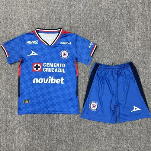 25-26 Cruz Azul Home Kids Soccer Jersey