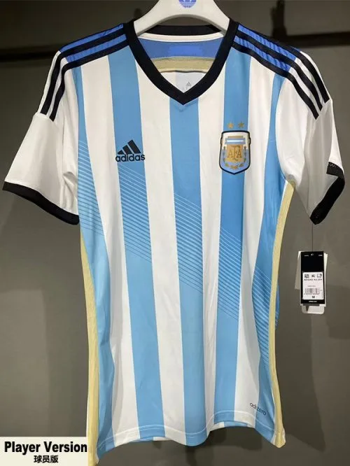 2014 Argentina Home Player Version  Retro Soccer Jersey