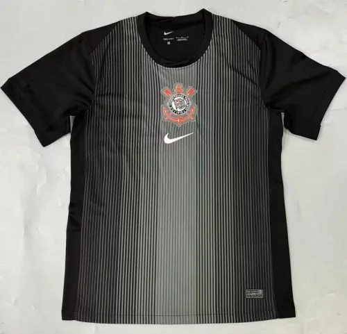25-26 Corinthians Black Goalkeeper Soccer Jersey