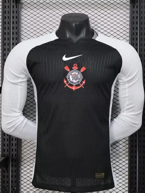 25-26 Corinthians Away Long Sleeve Player Version Soccer Jersey